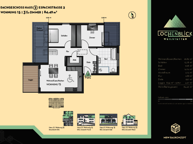 Wohnung 15 | 3,5 Zimmer | Haus 2