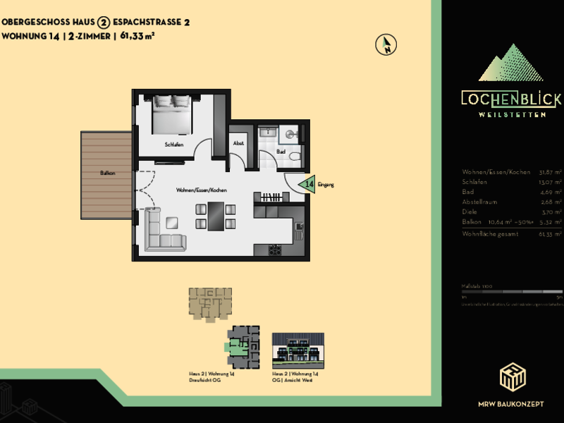 Wohnung 14 | 2 Zimmer | Haus 2