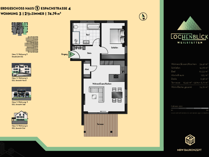 Wohnung 3 | 2,5 Zimmer | Haus 1