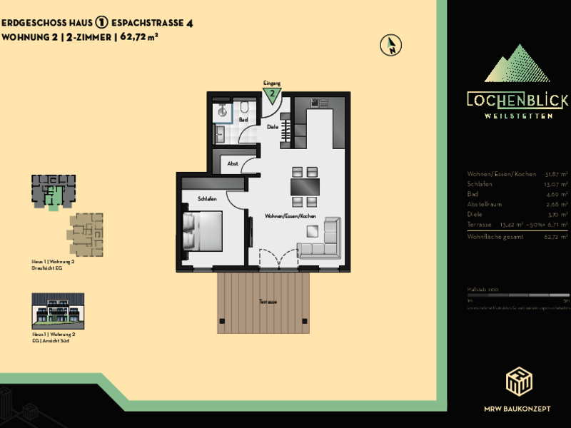 Wohnung 2 | 2 Zimmer | Haus 1