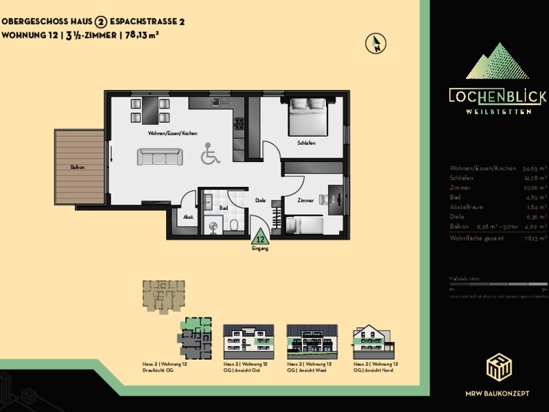 Wohnung 12 | 3,5 Zimmer | Haus 2